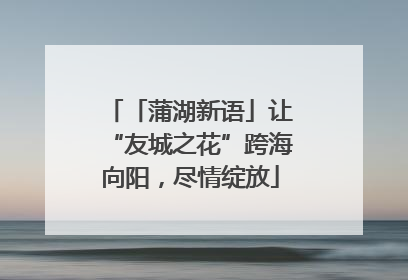 「蒲湖新语」让“友城之花”跨海向阳，尽情绽放