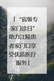 “省级专家门诊日”助力江陵患者家门口享受优质医疗服务