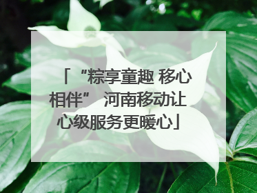 “粽享童趣 移心相伴” 河南移动让心级服务更暖心