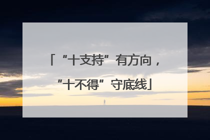 “十支持”有方向，“十不得”守底线