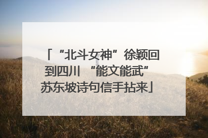 “北斗女神”徐颖回到四川 “能文能武”苏东坡诗句信手拈来