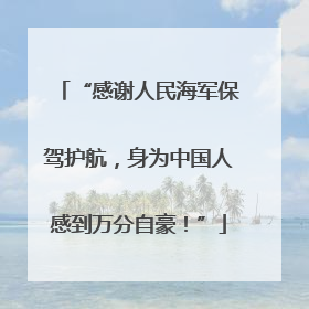 “感谢人民海军保驾护航，身为中国人感到万分自豪！”