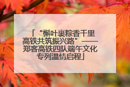 “槲叶裹粽香千里 高铁共筑振兴路”——郑客高铁四队端午文化专列温情启程