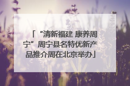 “清新福建 康养周宁”周宁县名特优新产品推介周在北京举办