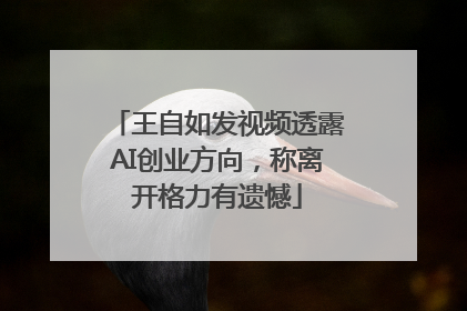 王自如发视频透露AI创业方向，称离开格力有遗憾