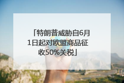 特朗普威胁自6月1日起对欧盟商品征收50%关税
