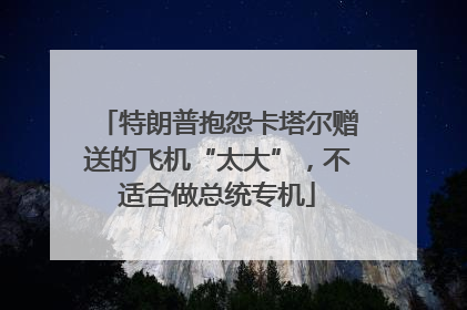 特朗普抱怨卡塔尔赠送的飞机“太大”，不适合做总统专机