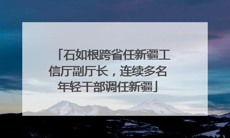 石如根跨省任新疆工信厅副厅长，连续多名年轻干部调任新疆