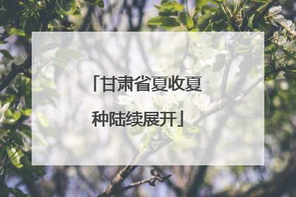 甘肃省夏收夏种陆续展开