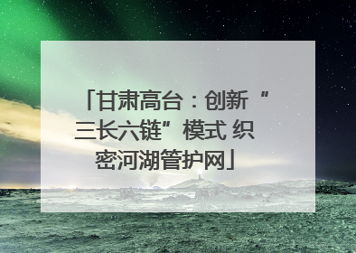 甘肃高台：创新“三长六链”模式 织密河湖管护网