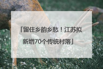 留住乡韵乡愁！江苏拟新增70个传统村落