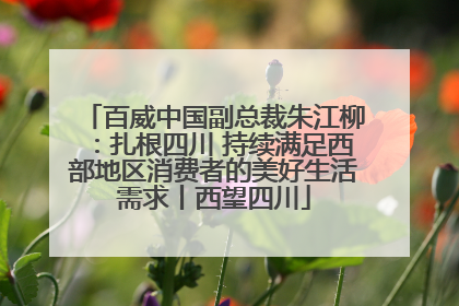 百威中国副总裁朱江柳：扎根四川 持续满足西部地区消费者的美好生活需求丨西望四川