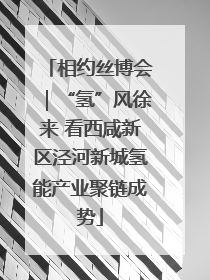 相约丝博会｜“氢”风徐来 看西咸新区泾河新城氢能产业聚链成势