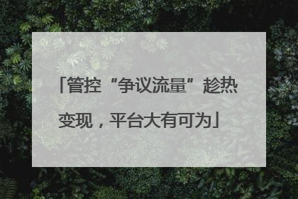 管控“争议流量”趁热变现，平台大有可为