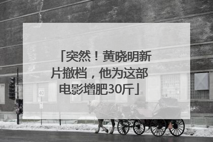 突然！黄晓明新片撤档，他为这部电影增肥30斤