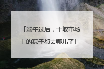 端午过后，十堰市场上的粽子都去哪儿了