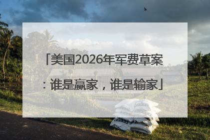 美国2026年军费草案：谁是赢家，谁是输家