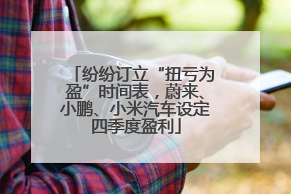 纷纷订立“扭亏为盈”时间表，蔚来、小鹏、小米汽车设定四季度盈利