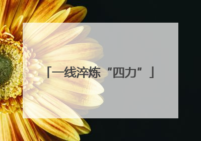 一线淬炼“四力”