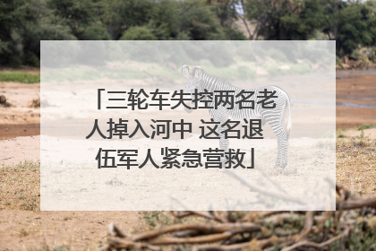 三轮车失控两名老人掉入河中 这名退伍军人紧急营救