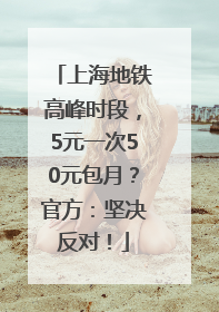 上海地铁高峰时段，5元一次50元包月？官方：坚决反对！