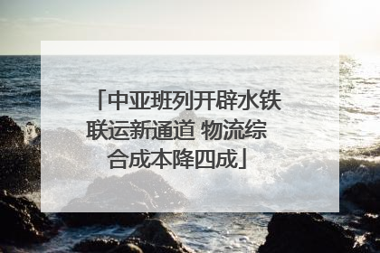 中亚班列开辟水铁联运新通道 物流综合成本降四成