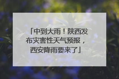 中到大雨！陕西发布灾害性天气预报，西安降雨要来了