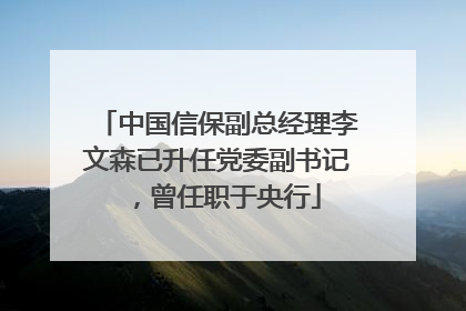 中国信保副总经理李文森已升任党委副书记，曾任职于央行