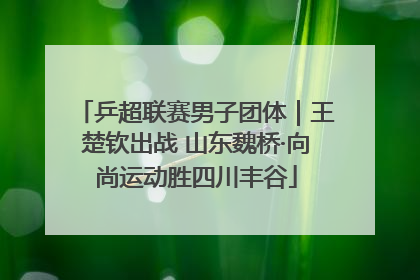 乒超联赛男子团体｜王楚钦出战 山东魏桥·向尚运动胜四川丰谷