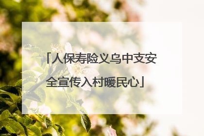 人保寿险义乌中支安全宣传入村暖民心