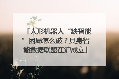 人形机器人“缺智能”困局怎么破？具身智能数据联盟在沪成立