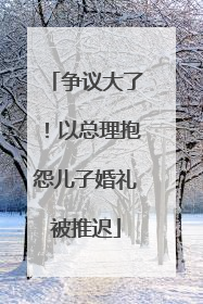 争议大了！以总理抱怨儿子婚礼被推迟