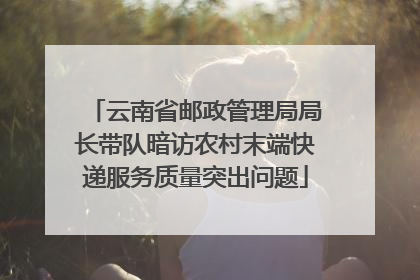 云南省邮政管理局局长带队暗访农村末端快递服务质量突出问题