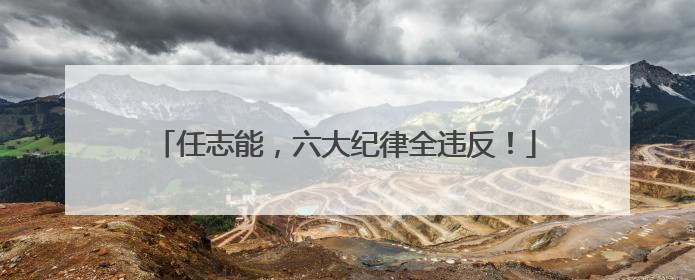 任志能，六大纪律全违反！