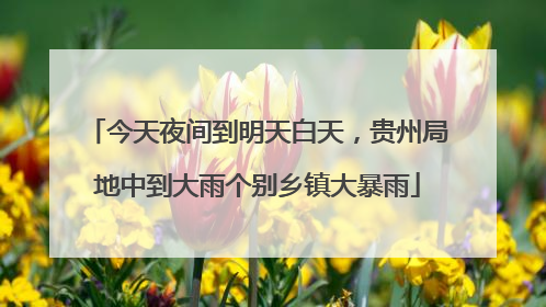 今天夜间到明天白天，贵州局地中到大雨个别乡镇大暴雨