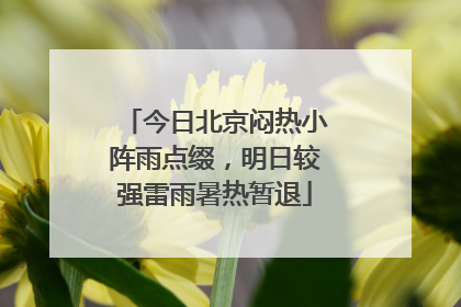 今日北京闷热小阵雨点缀，明日较强雷雨暑热暂退