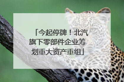 今起停牌！北汽旗下零部件企业筹划重大资产重组