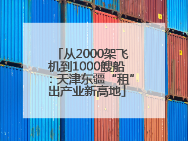 从2000架飞机到1000艘船：天津东疆“租”出产业新高地