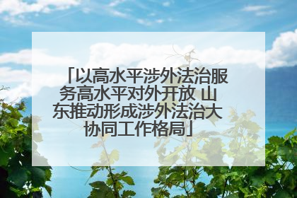 以高水平涉外法治服务高水平对外开放 山东推动形成涉外法治大协同工作格局