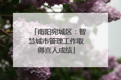 南阳宛城区：智慧城市管理工作取得喜人成绩