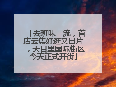 去班味一流，首店云集好逛又出片，天目里国际街区今天正式开街