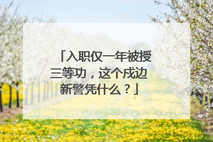 入职仅一年被授三等功，这个戍边新警凭什么？