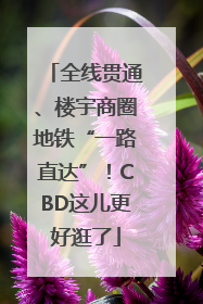 全线贯通、楼宇商圈地铁“一路直达”！CBD这儿更好逛了