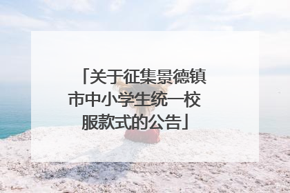 关于征集景德镇市中小学生统一校服款式的公告