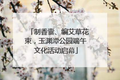 制香囊、编艾草花束，玉渊潭公园端午文化活动启幕