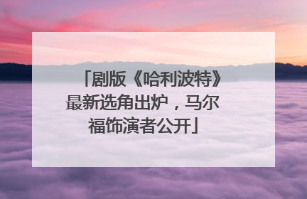 剧版《哈利波特》最新选角出炉,马尔福饰演者公开