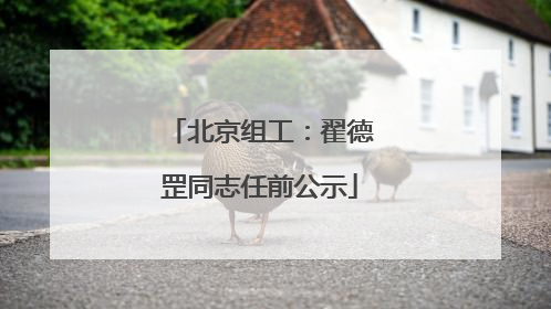 北京组工：翟德罡同志任前公示