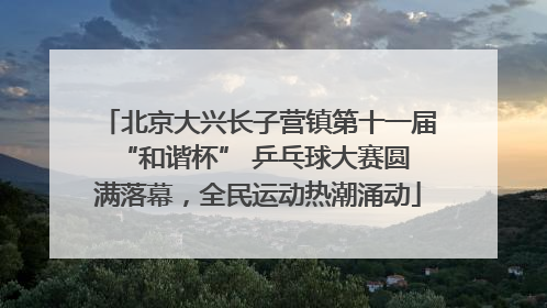 北京大兴长子营镇第十一届 “和谐杯” 乒乓球大赛圆满落幕，全民运动热潮涌动