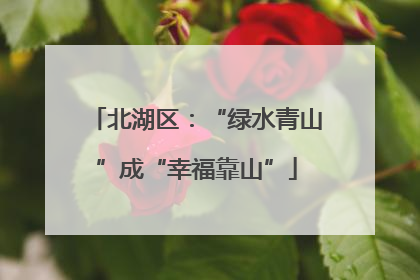 北湖区：“绿水青山”成“幸福靠山”