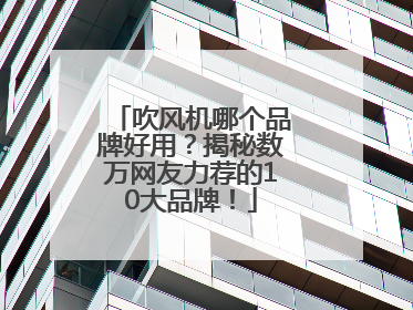吹风机哪个品牌好用？揭秘数万网友力荐的10大品牌！